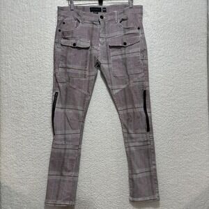 Decibel‎ Slim Fit Men's Red/gray Plaid Skinny Pant 38